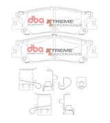 Xp Xtreme Performance Brake Pads Toyota Landcruiser 300 Series 2022 -> Rear With Shims Clips And Abutment Clips DB15078XP - DBA