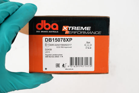 Xp Xtreme Performance Brake Pads Toyota Landcruiser 300 Series 2022 -> Rear With Shims Clips And Abutment Clips DB15078XP - DBA