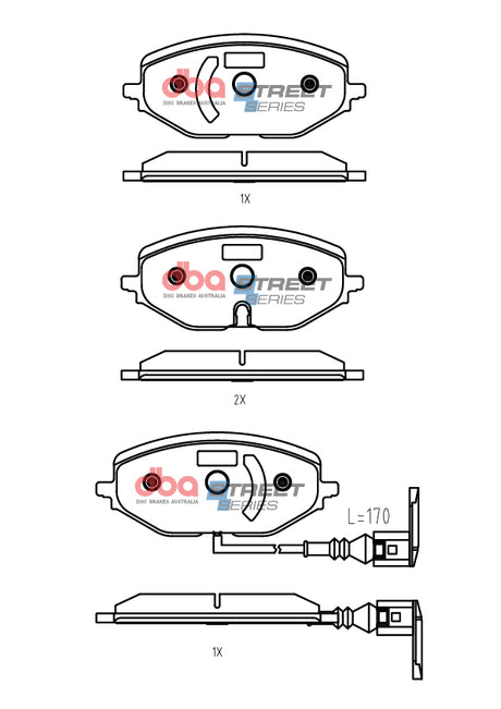 Ss Street Series Brake Pads Volkswagen Golf 8 2020 On Front DB15091SS - DBA