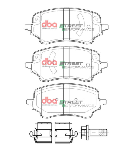 Sp Street Performance Brake Pads Ford Puma 1.0 Ecoboost Mhev 09/2019 On Front DB15097SP - DBA