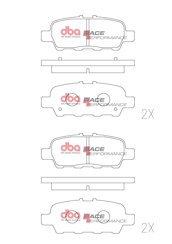 Race Brake Pads Nissan 370Z Z Stagea Skyline Gt- Akebono Caliper 2001 2014 Rear DB1509RP - DBA