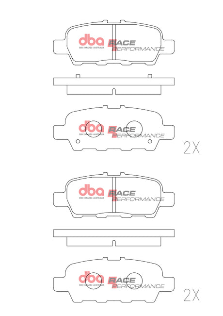 Race Brake Pads Nissan 370Z Z Stagea Skyline Gt- Akebono Caliper 2001 2014 Rear DB1509RP - DBA
