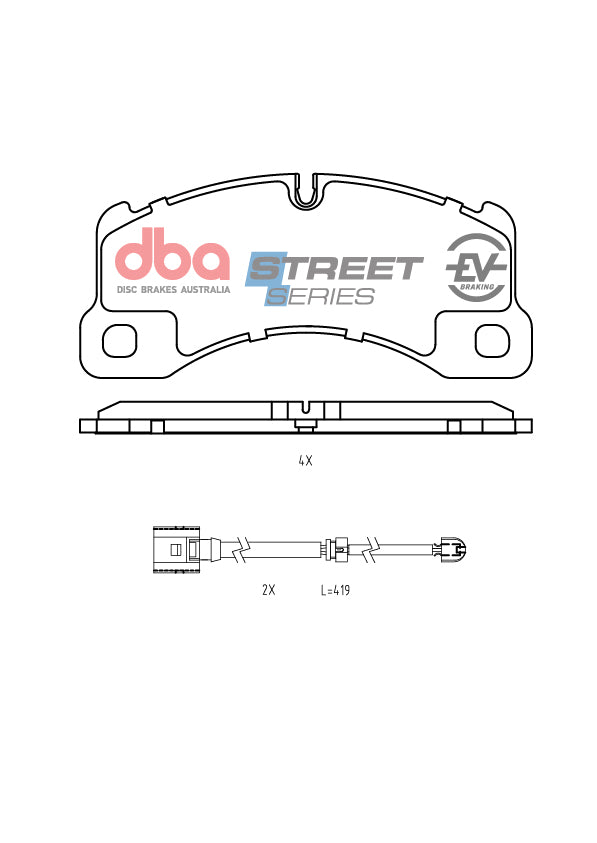 Ssev Street Series Brake Pads Porsche Cayenne/TaycanCAYENNE & Taycan 4S 2014 On Front DB15102SSEV - DBA