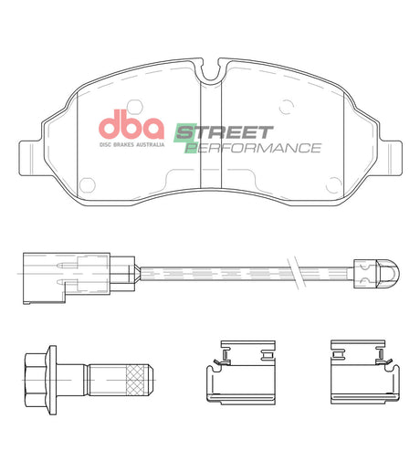 Sp Street Performance Brake Pads Ford Transit 2014 On Dual Rear Wheels Front DB15113SP - DBA | Universal Auto Spares