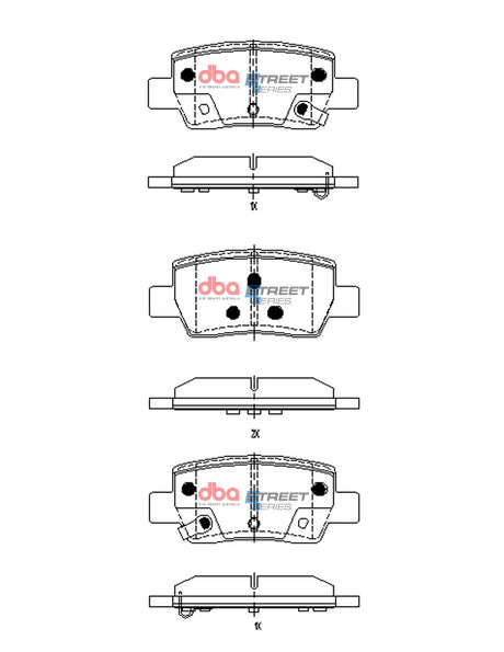 Ss Street Series Brake Pads Kia Seltos 2019 Sport On -> Rear DB15120SS - DBA | Universal Auto Spares