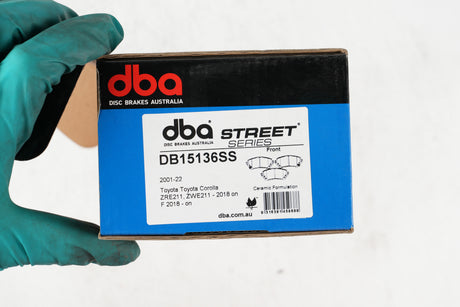 Ss Street Series Brake Pads Toyota Corolla ZRE211 ZWE211 2018 On Front DB15136SS - DBA | Universal Auto Spares