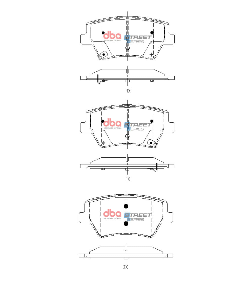 Ss Street Series Brake Pads Genesis GV80 08/2020 On Rear DB15142SS - DBA