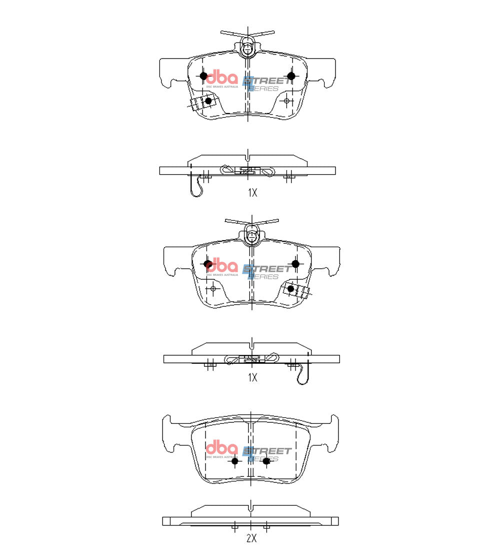 Ss Street Series Brake Pads Honda Accord Vti-Lx 2.0 Hybrid CV 2019 On Rear DB15152SS - DBA