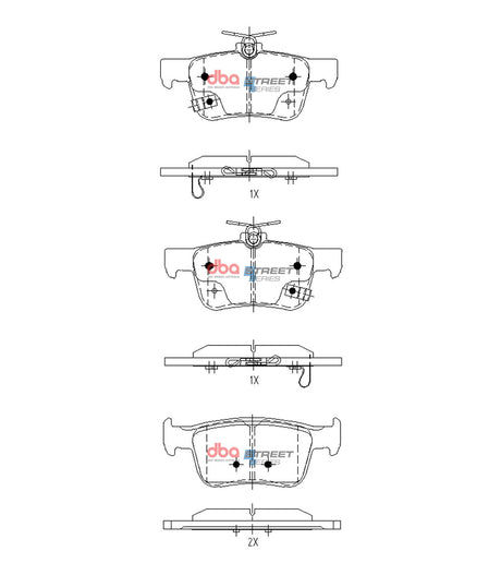 Ss Street Series Brake Pads Honda Accord Vti-Lx 2.0 Hybrid CV 2019 On Rear DB15152SS - DBA | Universal Auto Spares