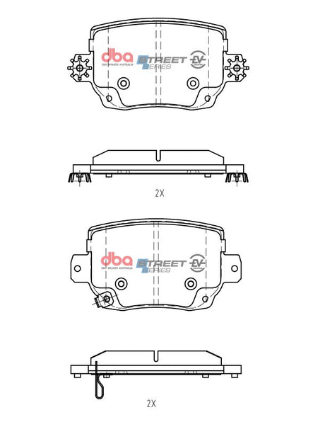 Ssev Street Series Brake Pads Tesla 3 Standard/Long Range (Sports Up-Grade) 2019 On Rear DB15161SSEV - DBA | Universal Auto Spares