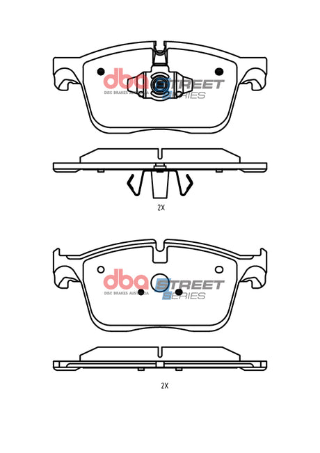 Ss Street Series Brake Pads Jaguar Xe 18 Inch Wheels 2017-2019 Front DB15162SS - DBA | Universal Auto Spares