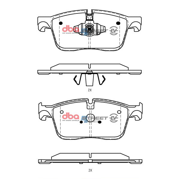 Ssev Street Series Brake Pads Jaguar E-Pace EV400 2018 On Front DB15162SSEV - DBA