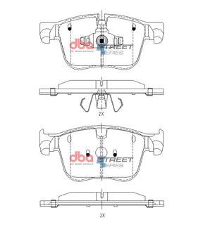Front Street Series Brake Pads Peugeot DB15164SS - DBA