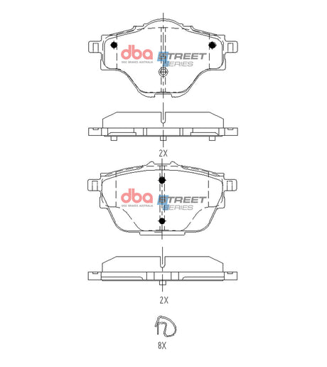 Ss Street Series Brake Pads Peugeot 308/3008 2017 ON/5008 2018 On/Citroen C4 2016 On Rear DB15165SS - DBA | Universal Auto Spares