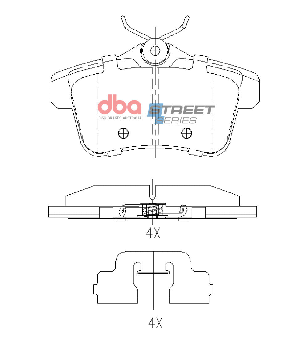 Ss Street Series Brake Pads Peugeot 3008 2010 ON/5008 2013 On/Citroen C4 2011 On Rear DB15167SS - DBA