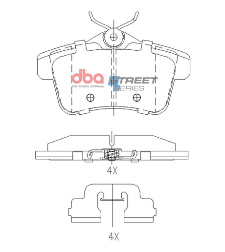 Ss Street Series Brake Pads Peugeot 3008 2010 ON/5008 2013 On/Citroen C4 2011 On Rear DB15167SS - DBA | Universal Auto Spares