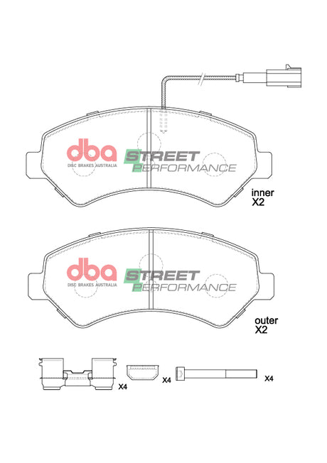 Sp Performance Brake Pads Fiat Ducato Maxi 40 2014 -> Front DB15172SP - DBA | Universal Auto Spares