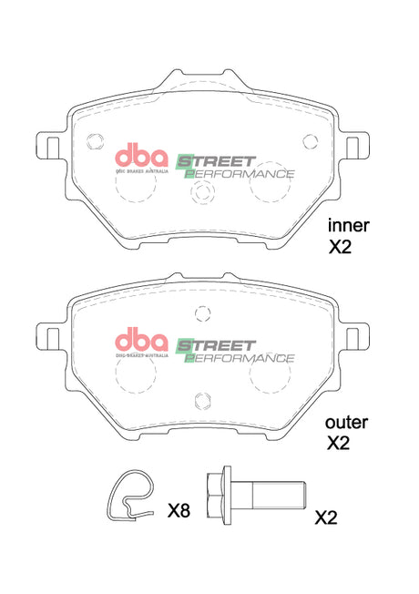 Sp Performance Brake Pads Citroen C5X Shine 2023 -> Rear DB15193SP - DBA | Universal Auto Spares
