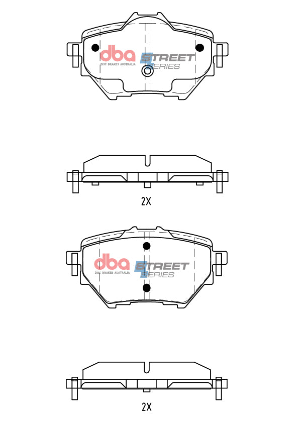 Ss Street Series Brake Pads Citroen C5X Shine 2023 -> Rear DB15193SS - DBA