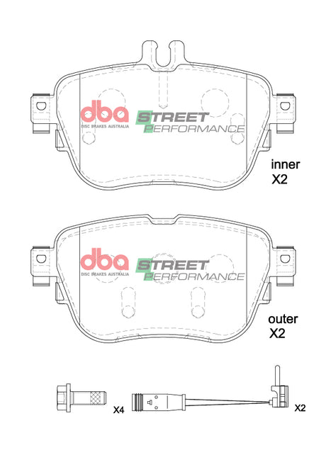 Sp Performance Brake Pads Mercedes E300 2020-2021 Rear DB15197SP - DBA | Universal Auto Spares