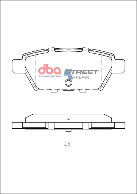 Ss Street Series Brake Pads Mazda 6 Mps 2002-2008 Rear DB15203SS - DBA | Universal Auto Spares
