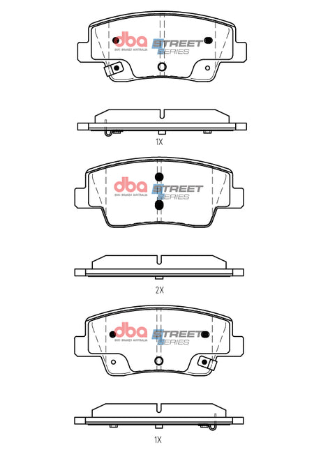 Ss Street Series Brake Pads Hyundai Staria/Genesis G80 2.5T/AWD 2020 On Rear DB15206SS - DBA | Universal Auto Spares