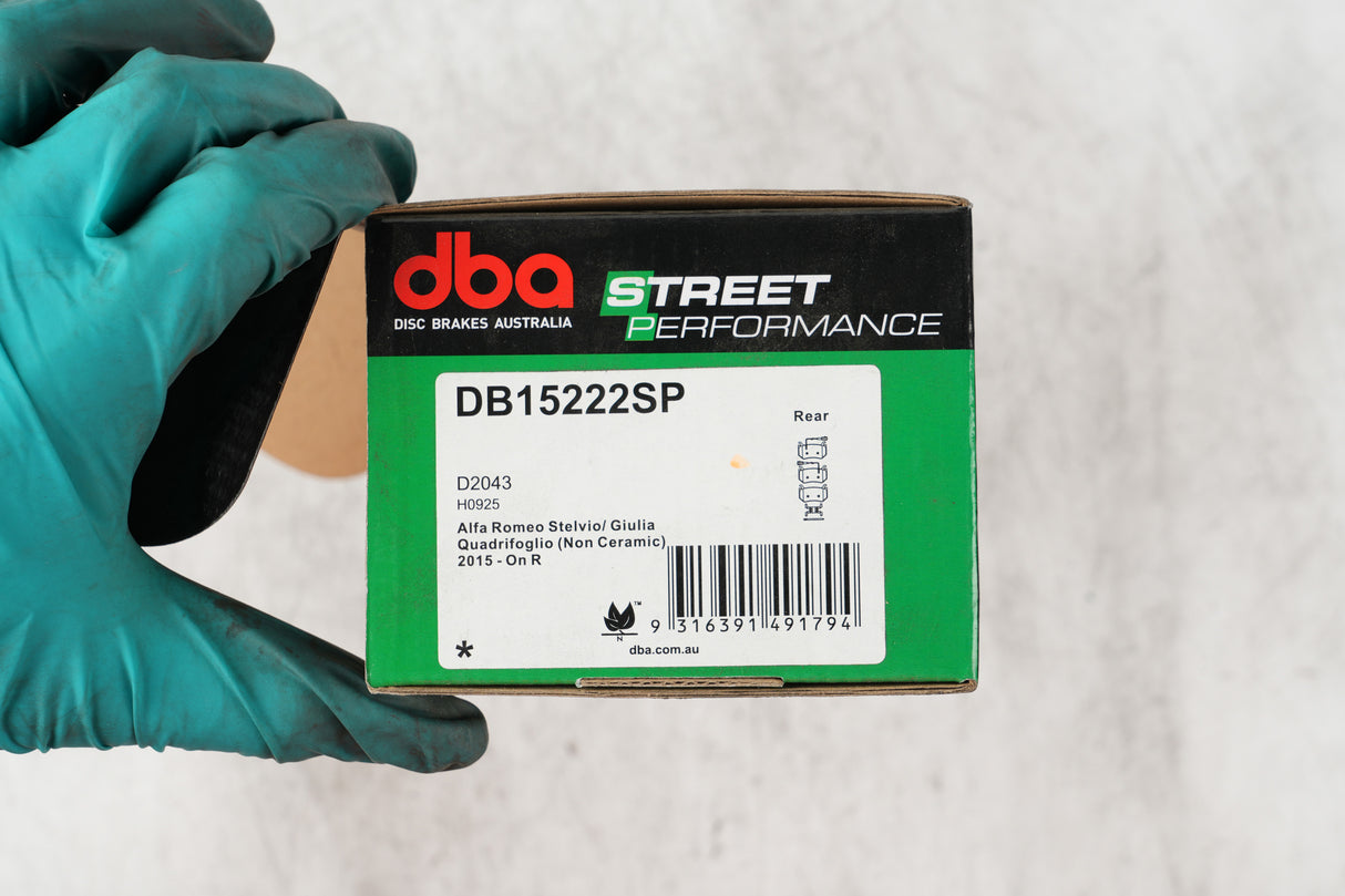Sp Performance Brake Pads Alfa Romeo Stelvio/Giulia Quadrifoglio (Non Ceramic) 2015 > Rear DB15222SP - DBA