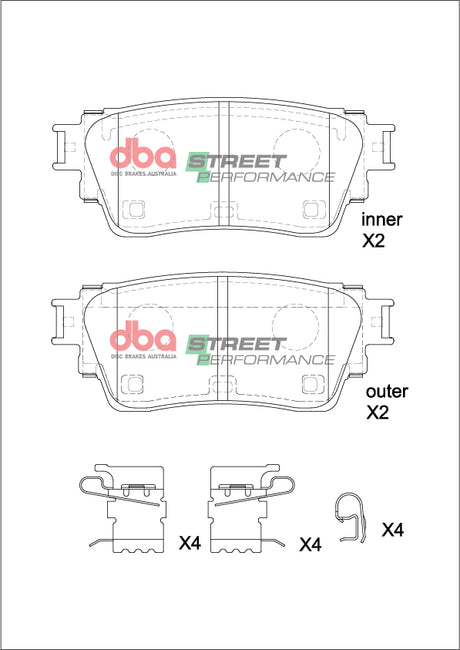 Sp Performance Brake Pads Mitsubishi Outlander 7 Seat 08/2021 -> Rear DB15223SP - DBA | Universal Auto Spares