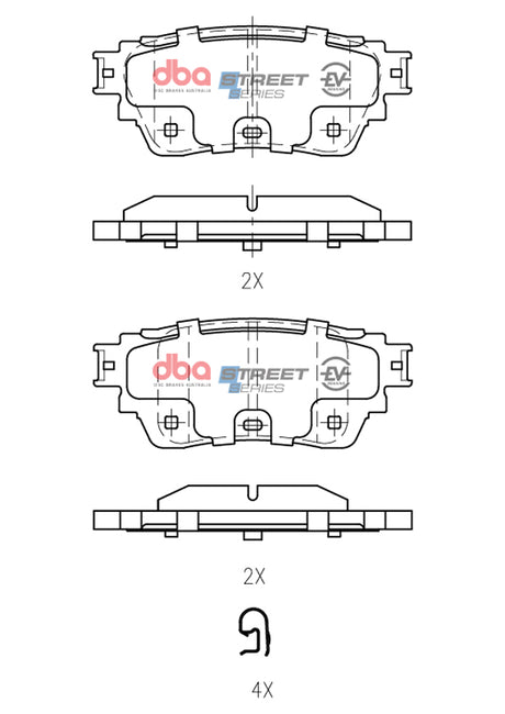 Ssev Street Series Brake Pads Nissan Xtrail E- Power 2022 -> Rear DB15223SSEV - DBA | Universal Auto Spares