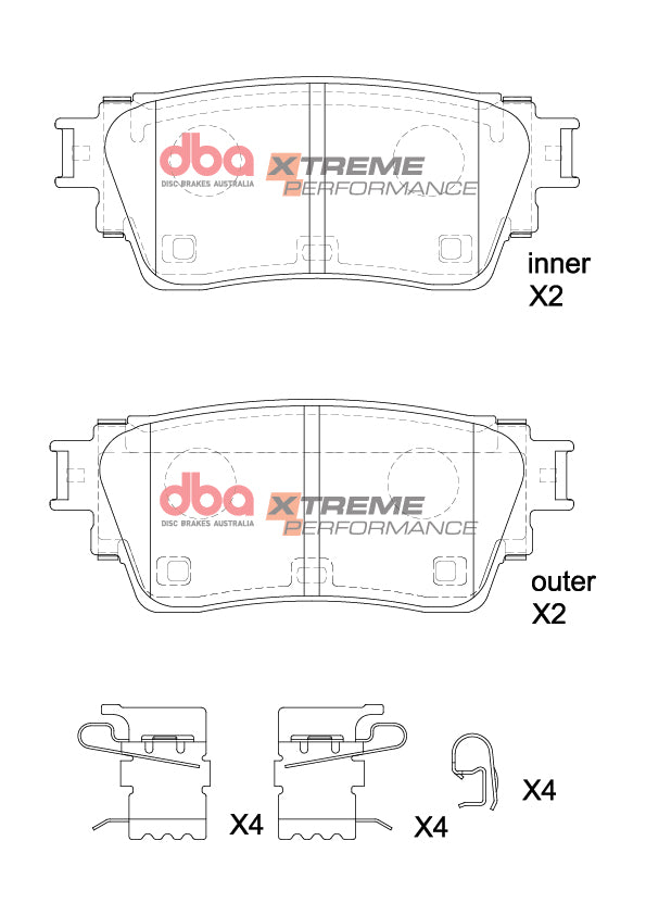 Xp Performance Brake Pads Mitsubishi Outlander 7 Seat 08/2021 -> Rear DB15223XP - DBA