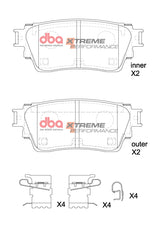 Xp Performance Brake Pads Mitsubishi Outlander 7 Seat 08/2021 -> Rear DB15223XP - DBA