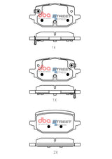 Ss Street Series Brake Pads Nissan Qashqai 2022 -> Rear DB15228SS - DBA | Universal Auto Spares