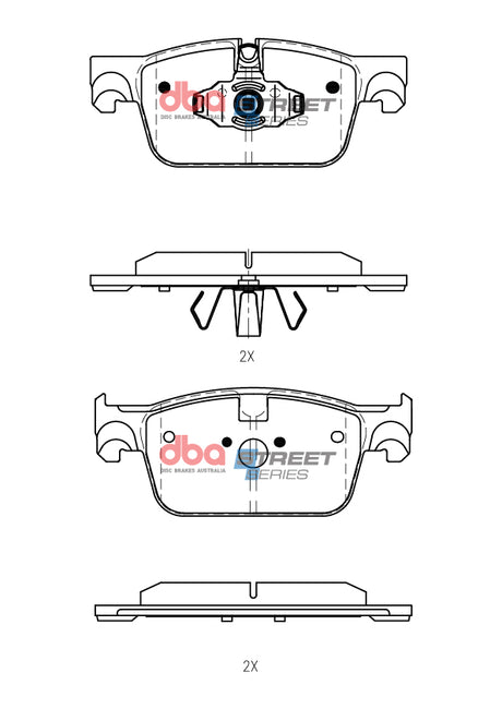 Ss Street Series Brake Pads Volvo XC60 Mhev 2021 -> Front DB15250SS - DBA | Universal Auto Spares