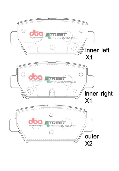 Sp Performance Brake Pads Mitsubishi Eclipse Cross 2017 -> Rear DB15254SP - DBA | Universal Auto Spares