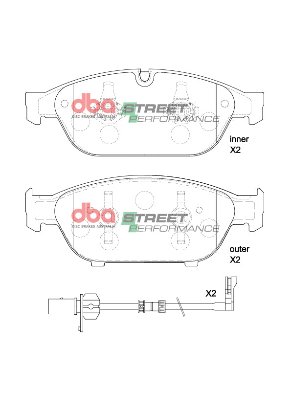 Sp Street Performance Brake Pads Audi A6 A7 A8 1LF 1LL 2015-2019 Front DB15262SP - DBA