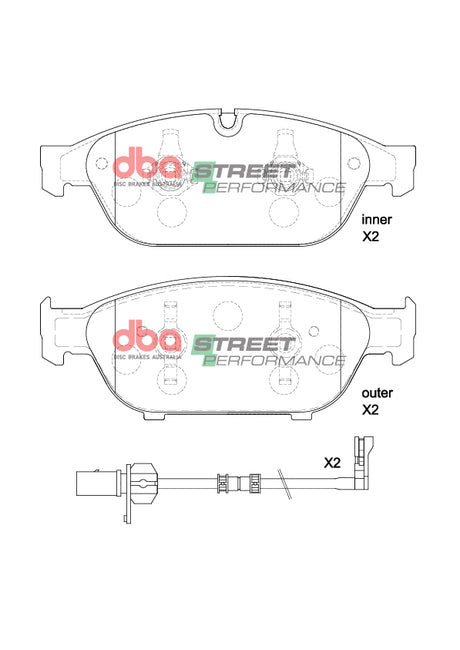Sp Street Performance Brake Pads Audi A6 A7 A8 1LF 1LL 2015-2019 Front DB15262SP - DBA | Universal Auto Spares