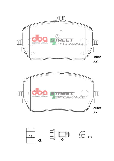 Sp Street Performance Brake Pads Amg Gle Gls Non-Sport 2018 -> Front DB15264SP - DBA | Universal Auto Spares