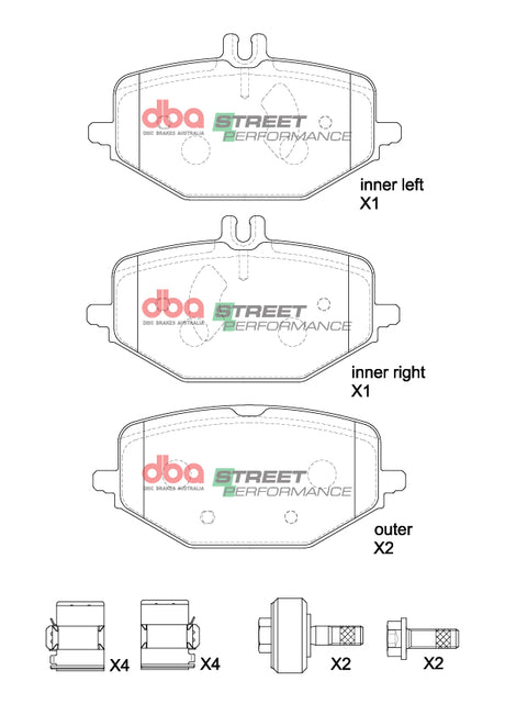 Sp Street Performance Brake Pads Amg Gle Gls Sport Package 2018 -> Rear DB15265SP - DBA | Universal Auto Spares