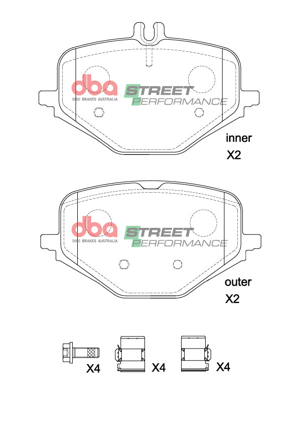 Sp Street Performance Brake Pads Amg Gle Gls Non Sport 2018 -> Rear DB15266SP - DBA