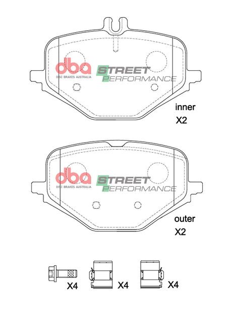 Sp Street Performance Brake Pads Amg Gle Gls Non Sport 2018 -> Rear DB15266SP - DBA | Universal Auto Spares