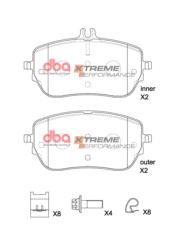 Xp Xtreme Performance Brake Pads Mercedes-Benz A B Cla Gla Non Sport 2018-> Front DB15267XP - DBA