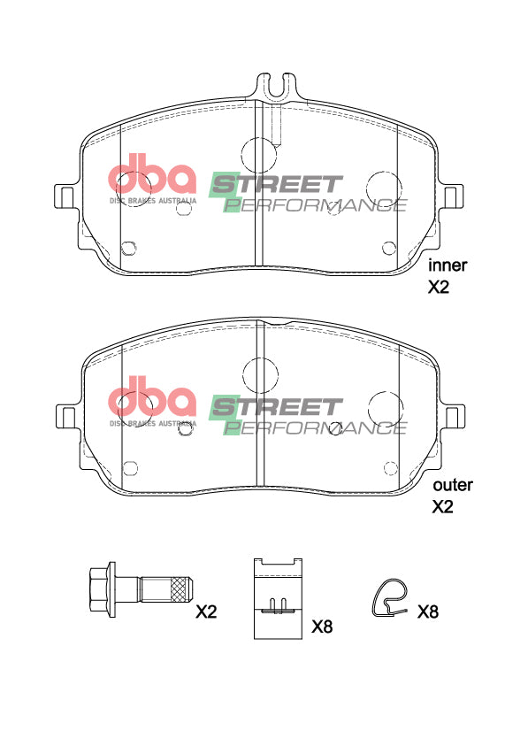 Sp Street Performance Brake Pads Mercedes-Benz A B Cla Gla Sport Package 2018-> Front DB15268SP - DBA