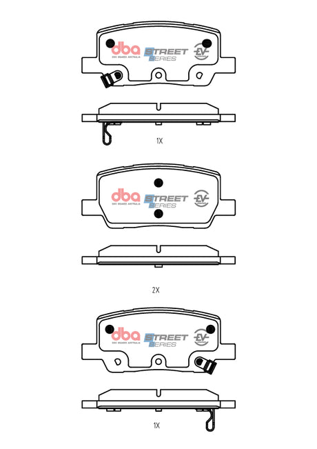 Ssev Street Series Brake Pads Tesla Model X 90D AWD 9.2015 -> Rear DB15278SSEV - DBA | Universal Auto Spares