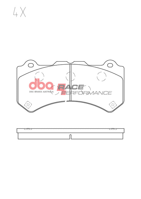 Race Brake Pads Nissan Gt-R (Brembo Narrow Shoulder Backing Plate) 2007-2014 Front DB15287RP - DBA | Universal Auto Spares