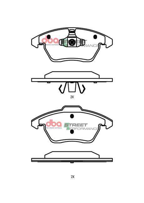 Sp Performance Brake PadsPeugeot 3008 115KW EP6CDT 1.6L 2009 2016 Front DB15308SP - DBA | Universal Auto Spares