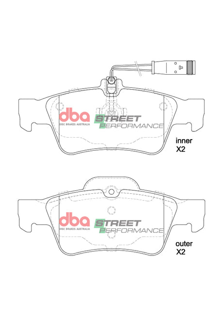 Sp Performance Brake Pads Mercedes-Benz S350 W221 2011-2013 Rear DB1657SP - DBA | Universal Auto Spares
