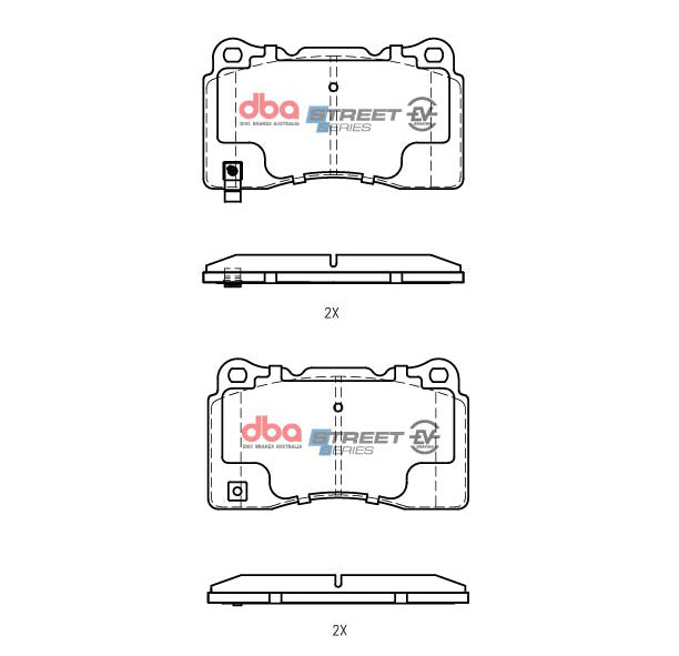 Ssev Street Series Brake Pads Tesla Roadster 2012 On/Model S 2014 On/Model X 2016 On Front DB1678SSEV - DBA