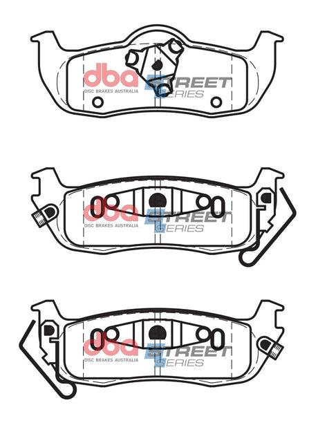 Ss Street Series Brake Pads Jeep Grand Cherokee/Commander 2004 2010 Rear DB1685SS - DBA | Universal Auto Spares