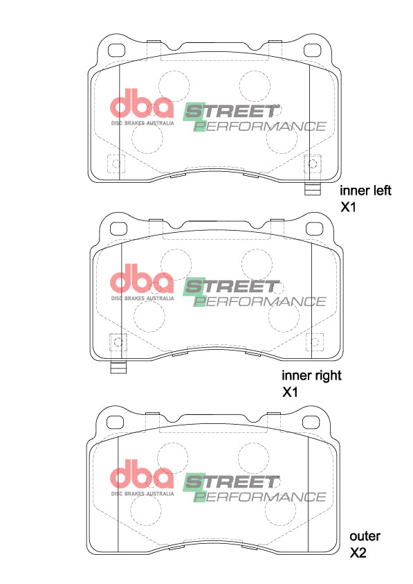 Sp Street Performance Brake Pads Ford Holden Honda Mitsubishi Subaru Tesla Volvo- Front DB1695SP - DBA