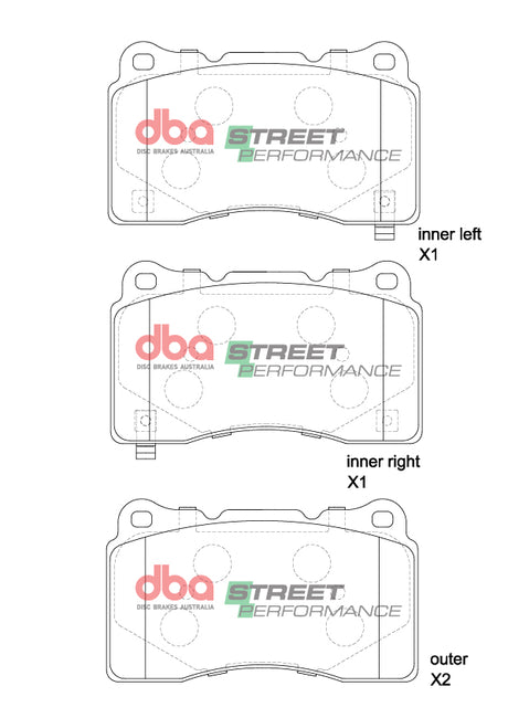 Sp Street Performance Brake Pads Ford Holden Honda Mitsubishi Subaru Tesla Volvo- Front DB1695SP - DBA | Universal Auto Spares